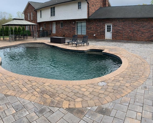 landscape paver pool patio design