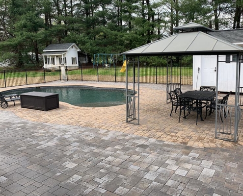 landscape paver pool patio design